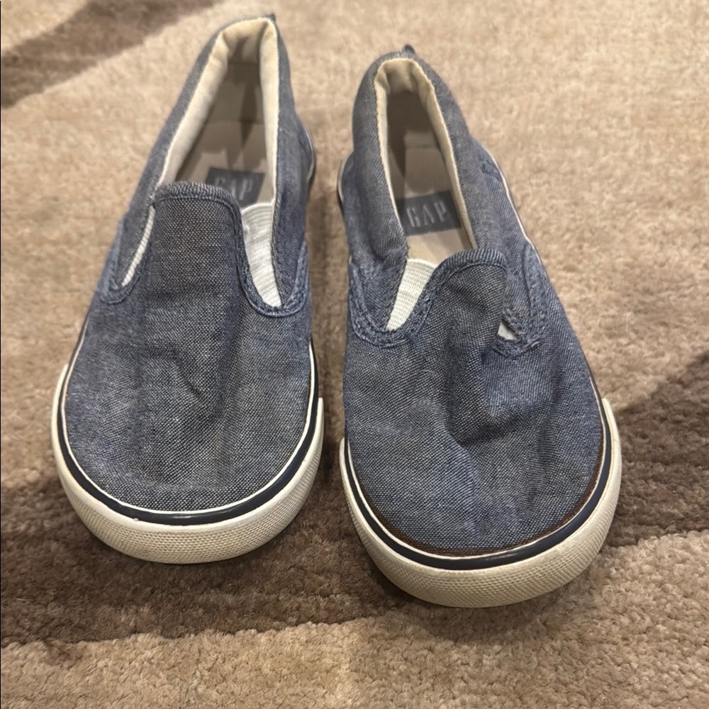 GAP Blue Slip-On Sneakers with White Rubber Soles